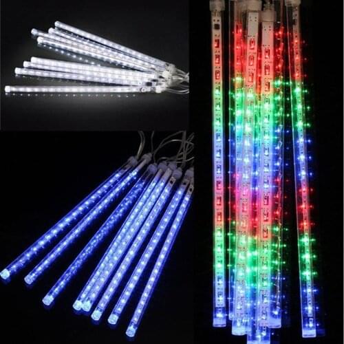 Led Meteor Shower Rain Drop Icicle Snow Fall Light Tube Fairy Party Wedding Christmas Festival Light Outdoor Waterproof Light