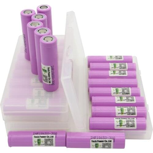 Russian Warehouse Fast Delivery inr 18650 battery 30Q li-ion batteries lithium 3000mah 3.7V 10C rate high drain flat top