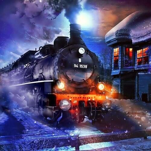 5D DIY diamond painting locomotive railway engine Full Drill Embroidery Cross Stitch Mosaic Craft Kits Home Decor Christmas Gift