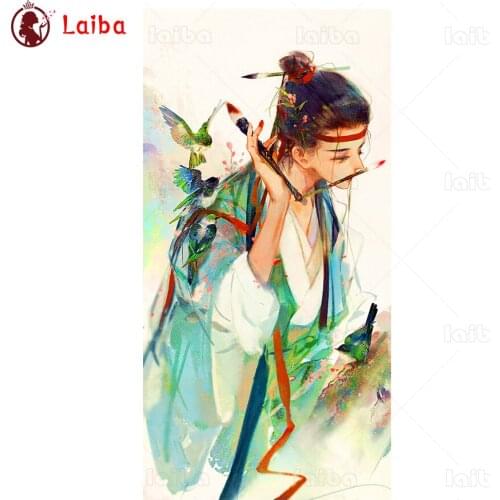 5D DIY Diamond Painting Abstract art, retro characters, flying birds cross stitch full square/round diamond mosaic embroidery