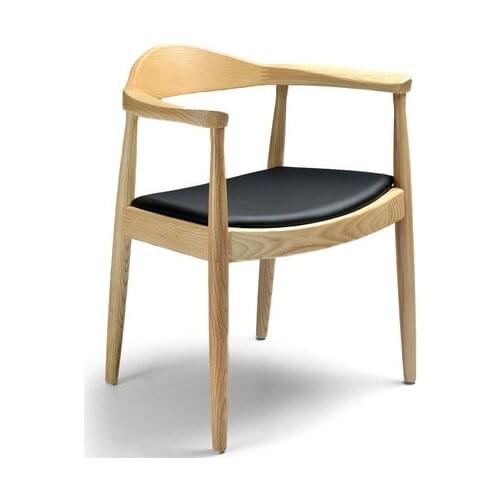 American dining chair solid wood Kennedy president chair Nordic restaurant chair leather computer desk chair