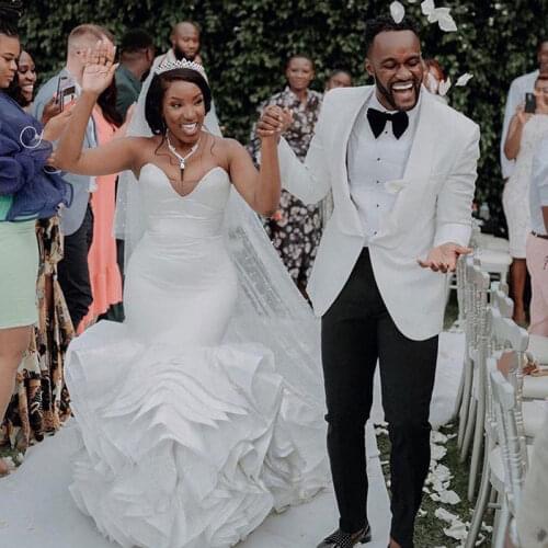 White Groom Wedding Suits Tuxedo Prom Party Blazers Costume Homme 2piece Latest Coat Pants Design Custom Terno Masculino