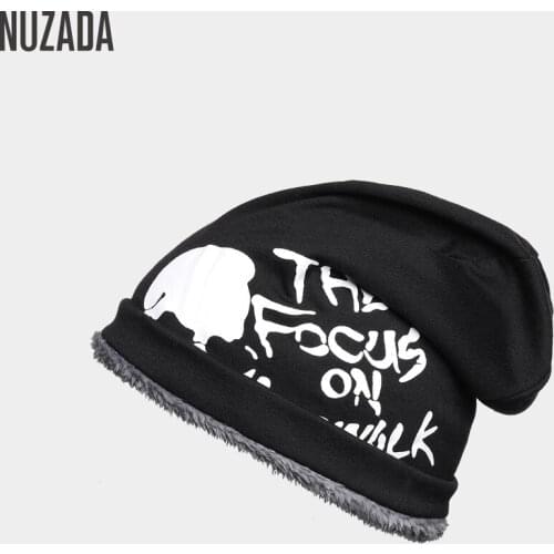 NUZADA Brand Plush Skullies Beanies Cap For Men Women Warmth Effect Autumn Winter Hat Knitted Caps Bonnet