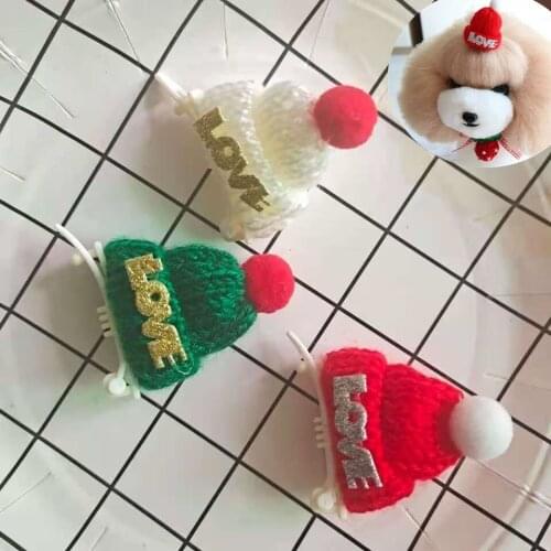 Pet Dogs Hair Clips Dog Cat Hairpin Hair Grooming Accessories Christmas Wool Hat Hairpin