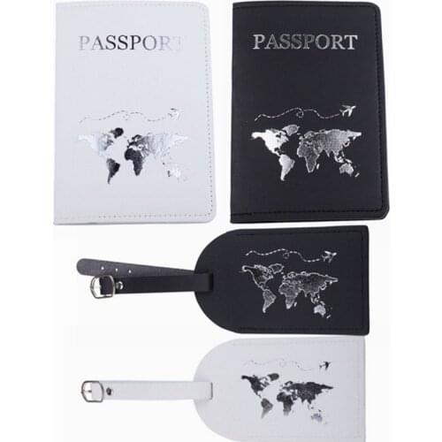 Travel Map Passport Cover Luggage Tag Couple Passport Cover Case set Letter Travel Holder Lovers Passport Cover CH39LT54