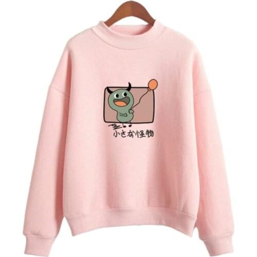 Fleece Women Oversize Hoodies And Sweatshirt Harajuku Cartoon Print Casual Pullover 2020 Winter Sweet Style Female Warm Cute Top
