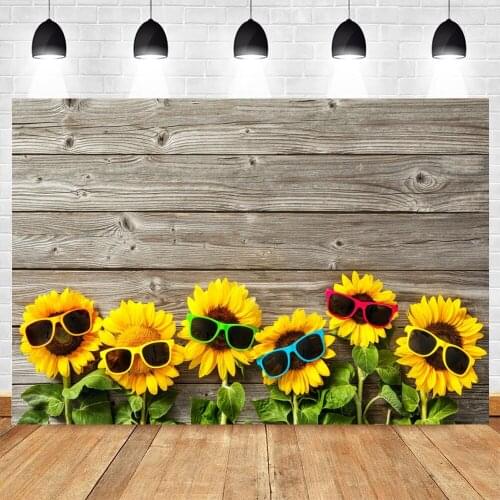 Yeele Wooden Boards Photocall Sunflower Planks Photography Backdrop Personalized Photographic Backgrounds For Photo Studio