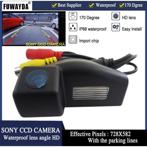 FUWAYDA SONY CCD Chip Car Rear View Reverse Parking Safety Mirror Image CAMERA for Mazda 2 / Mazda 3 with Guide Line HD