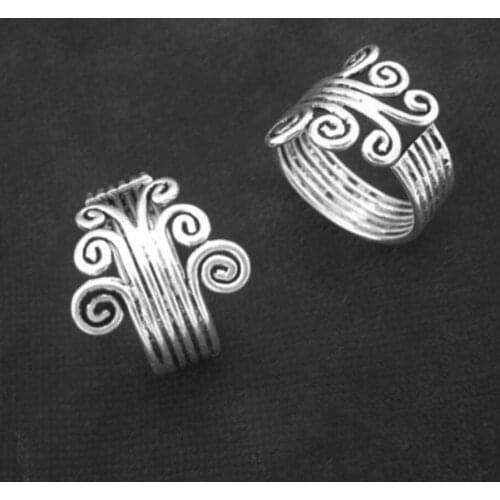 Hot sell new - free shipping Exotic Hmong character ring finger ring miao silver exaggerated wide face ring