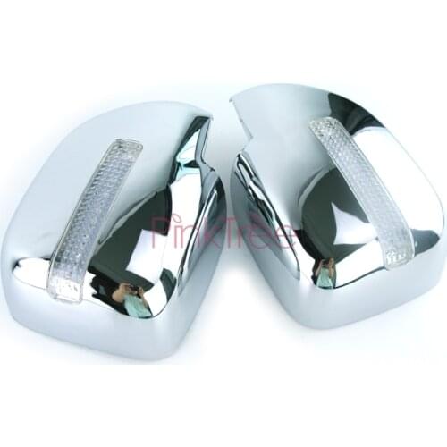 Chrome Side Wing LED Lamp Mirror Cover For Toyota Land Cruiser 100 LC100 For Lexus LX470 1998-2003 2004-2007 Car Styling