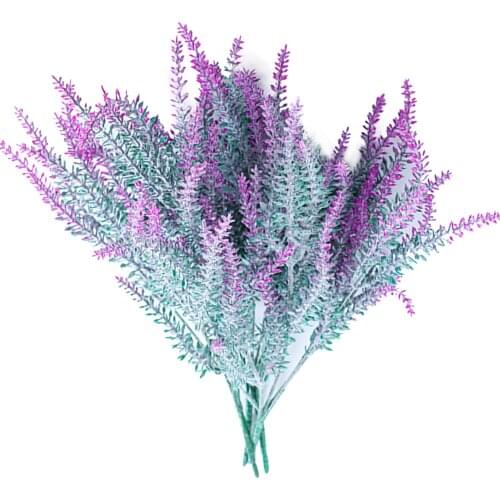 4pcs 35cm Bundle Lavender Artificial Flower Romantic Purple Lavender 5 Heads Plastic Flowers Ornaments Wedding Pastoral Wheat