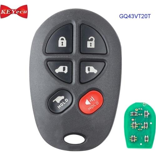 KEYECU for Toyota Sienna 2004 2005 06 07 2008 2009 2010 2011 2012 2013 2014 2015 2016 2017 2018 Keyless Remote Key Fob GQ43VT20T