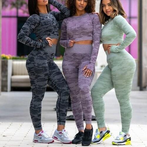 KIWI RATA Camo Seamless Leggings High Waist Workout Leggings for Women Gym Sport Yoga Pants Running Leggings