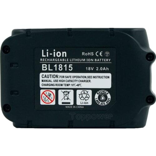 Li-ion 18V 2000mAh New Replacement for Makita BL1815 2.0 Ah Power Tool Rechargeable Battery BL1830 BL1845 LXT400 194230-4