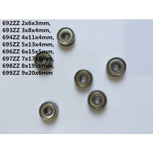 5-10pcs 692ZZ 693ZZ 694ZZ 695ZZ 696ZZ 697ZZ 698ZZ 699ZZ Mini Bearing Metal Sealed Miniature Bearing Ball Bearings