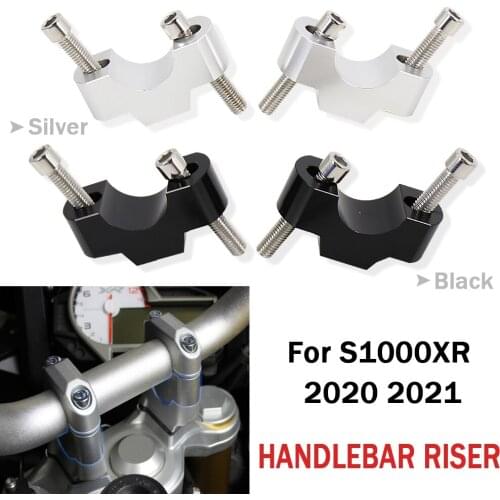 New Black and Silver Motorcycle Handlebar Riser Handle Bar Clamp Extend Adapter For BMW S1000XR S 1000 XR 2020 2021
