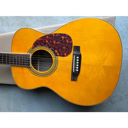Chinese guitar factory custom new Solid Spruce top yellow acoustic Guitar D type 28 model 41" guitar Free shipping 8pai 8