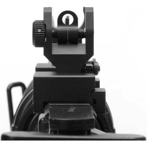 Flip Up Front Rear Iron Sight Set Dual Half Moon Shape BUIS Sights for 20mm Mount of Hunting Gun Rifle Airsoft