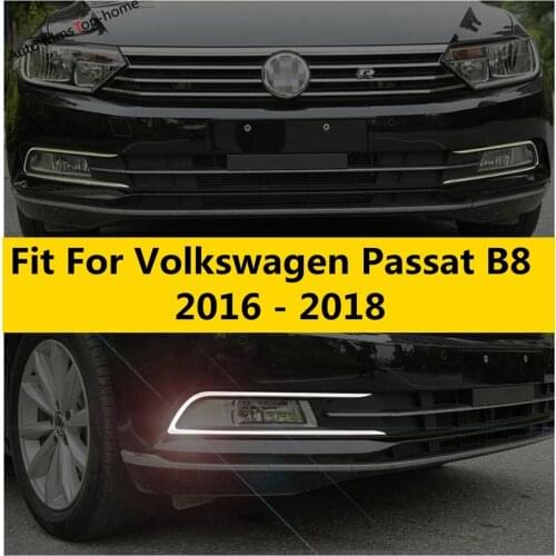 Yimaautotrims Front Fog Lights Lamp Eyelid Eyebrow Cover Trim 2 Pcs Fit For Volkswagen Passat B8 2016 2017 2018 Chromium Styling