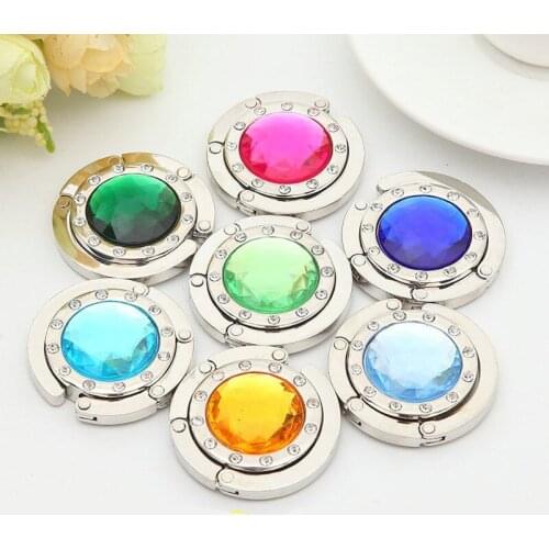 Portable Metal Foldable Bag Purse Hook Bag Hanger Purse Hook Handbag Holder Shell Bag Folding Table Roundness Hook