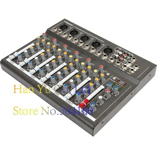 Professional Digital Microphone Sound Mixing Console 48V Phantom Power 7 Channel Karaoke Audio Mixer Amplifier With USB