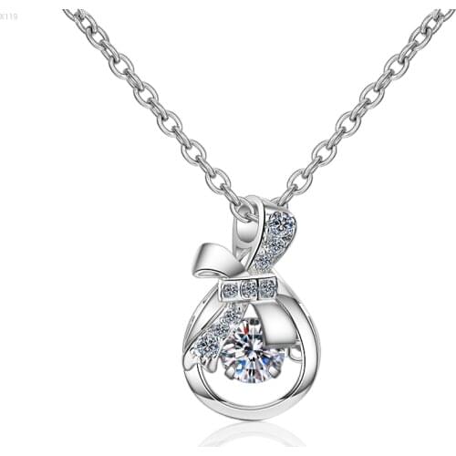 Passed Diamond Test Perfect Moissanite Necklace 925 Sterling Silver Butterfly Shape 0.3CT Necklace Jewelry Women Birthday Party