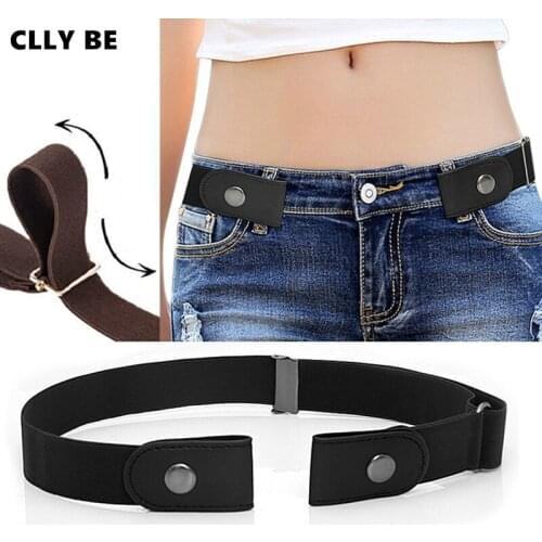 Easy Belt Buckle Free Hidden Invisible Belts For Women Elastic Without Buckle Leather Belt Men No Buckle Waistband For Jeans