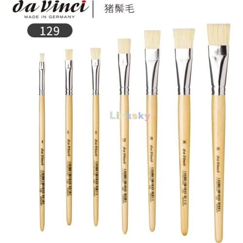 Da Vinci Series 129, Highest Quality Chungking Bristle,Log Texture,Short Handle,for Oil Painting, Obvious and Rough Strokes