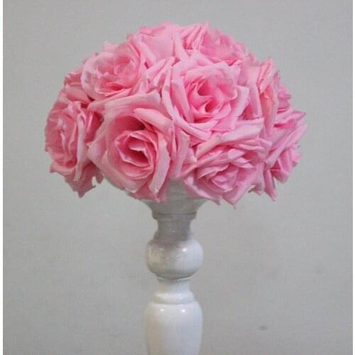 SPR 15cm pink Elegant Artificial Silk Crimping Rose Flower Ball Hanging Kissing Balls For Wedding Room Party Decoration Supplies