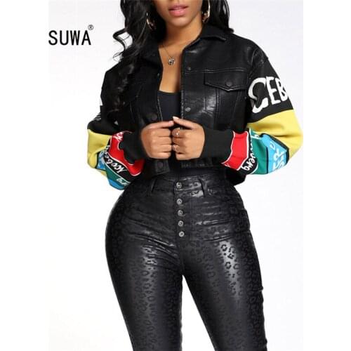 SUWA Women's Leather Bomber Jackets
