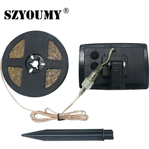 SZYOUMY 16.4 feet LED Flexible and Cuttable Solar String lights, Waterproof IP65,2 Modes, Auto ON/OFF Light Strips for outdoor