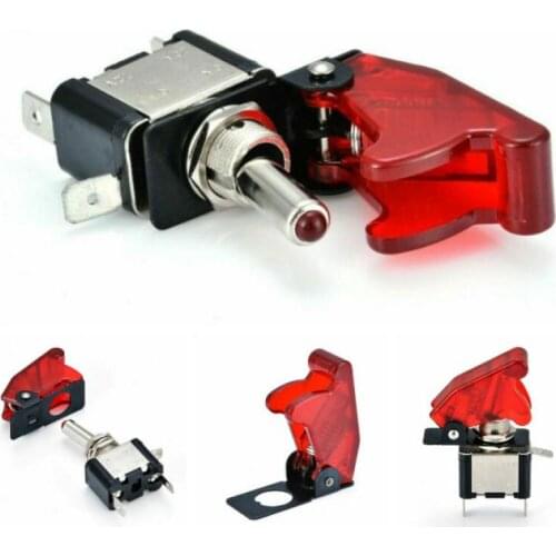 Rocker switch Auto Car Boat Truck Illuminated Led Toggle Switch With Safety Aircraft Flip Up Cover Guard 12V20A
