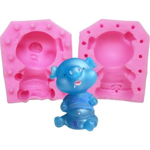 Saliva Pig Silicone Mold Ice Cream Mold Decoration DIY Chocolate Mould Xgy-211