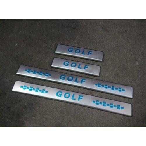 ABAIWAI Car Door Pad Protector Cover For Volkswagen VW Golf 7 Golf7 Stainless Steel 3D Stickers Auto Parts Exterior Accessories