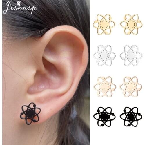 Fashion My shape Chemistry Atom Earrings for Women Serotonin Molecule Ear Studs Trend 2021 Personality Jewelry Graduates Gifts