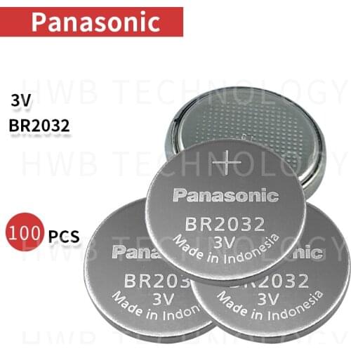 100pcs New Original Battery For Panasonic 3V BR2032 Battery BR 2032 High temperature Button Coin Cell Batteries