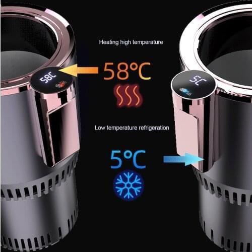 2-In-1 Car Cup Cooler Warmer, Auto Cooling and Heating Cup Holder, for Water Coffee Beverage Milk Warmer Heater Cooler