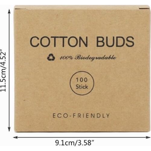 Y1UF 200Pcs Double Tipped Bamboo Cotton Swabs Buds Biodegradable Wooden Ear Sticks
