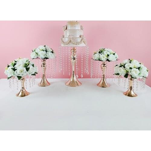 3pcs / 5pcs Acrylic Metal Wedding Multi-Layer Cake Stand Rack Set Festival Party Display Tray