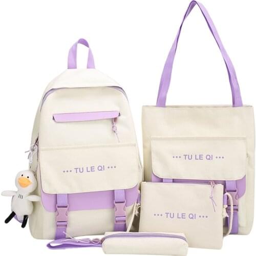 4 set School Bags for Teenage Girls Kids Children Student Backpack Travel Teen Shoulder Bag Child Schoolbag New Women backpack