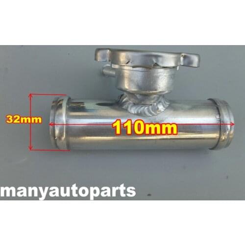 Aluminum Radiator Tuck In Line Remote CNC Billet Fill Filler Neck 32mm 1.25" OD