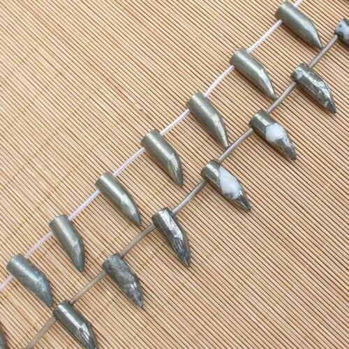 Natural Pyrite 10x30mm Ox horn shape Beads 15inch per strand,For DIY Jewelry Making !We provide mixed wholesale for all items