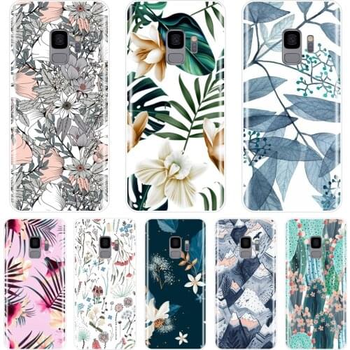 Phone Case For Samsung Galaxy S5 S6 S7 Edge S8 S9 Plus Cactus Flower Floral Silicone Soft Back Cover For Samsung Note 4 5 8 9