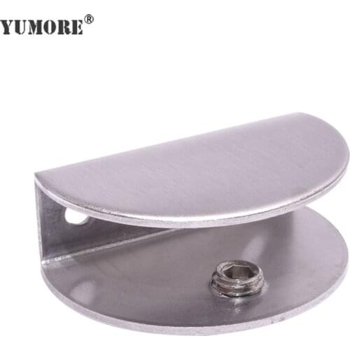 YUMORE 10pcs Stainless Steel Glass Holder Adjustable Corner Brackets Shelf Holder Support Clamps For 6-15mm Furniture Hardware