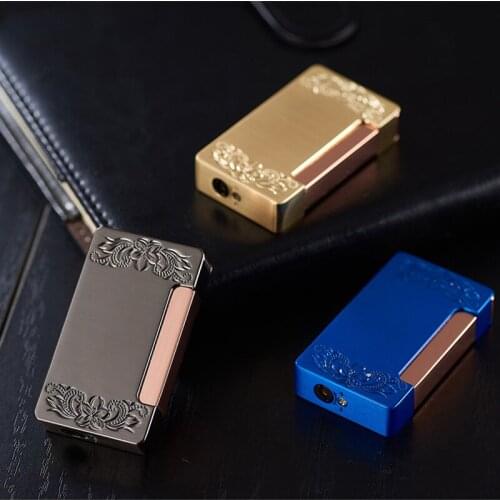 Double Straight Into The Lighter Creative Relief Boutique Inflatable Windproof Lighter Adjustable Fmale Simplicity Encendedores