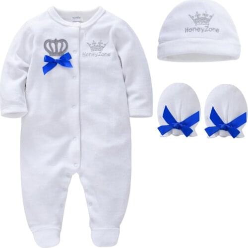 Kavkas Newborn Baby Overalls New Fashion Winter Baby Boy Clothes Set 3PCS Baby Sleepers Vetement Bebe Fille New Year Clothing