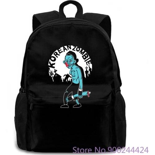 Korean Zombie - Chan Sung Jung Cartoon Logo Black : Youth Round Collar Customized women men backpack laptop travel school