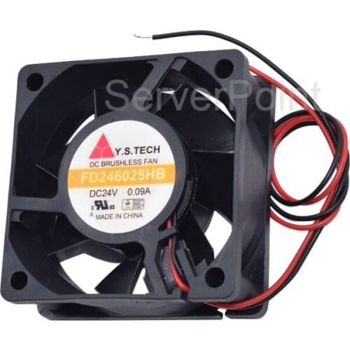 FD246025HB Square Server Cooler Fan Two Pins For Y.S TECH DC 24V 0.09A 60x60x25mm Fan no brand new