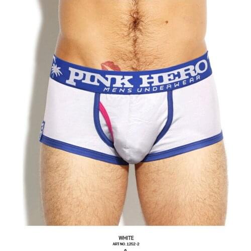 Hot!brand Pink hero boxers mens gay underwear vacation series The cartoon printing U capsule boxers mens flat feet underpants