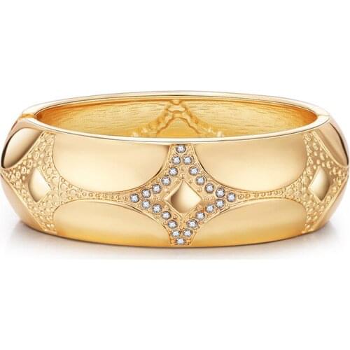 ORNAPEADIA Hot Selling Popular Bracelet Fashion Jewelry Light Luxury Jewelry Bracelet Embossed Stone Grain Gold Plated Bangles